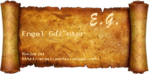Engel Günter névjegykártya