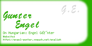 gunter engel business card